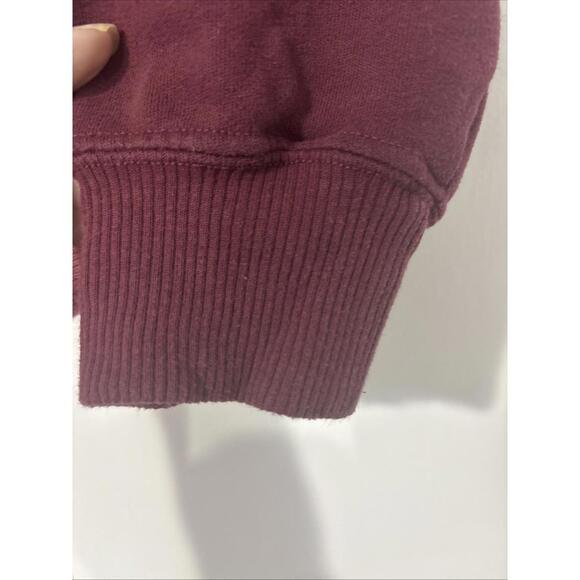Hollister Cropped Sweatshirt Popover Women’s Small Burgundy Y2K - Picture 4 of 6